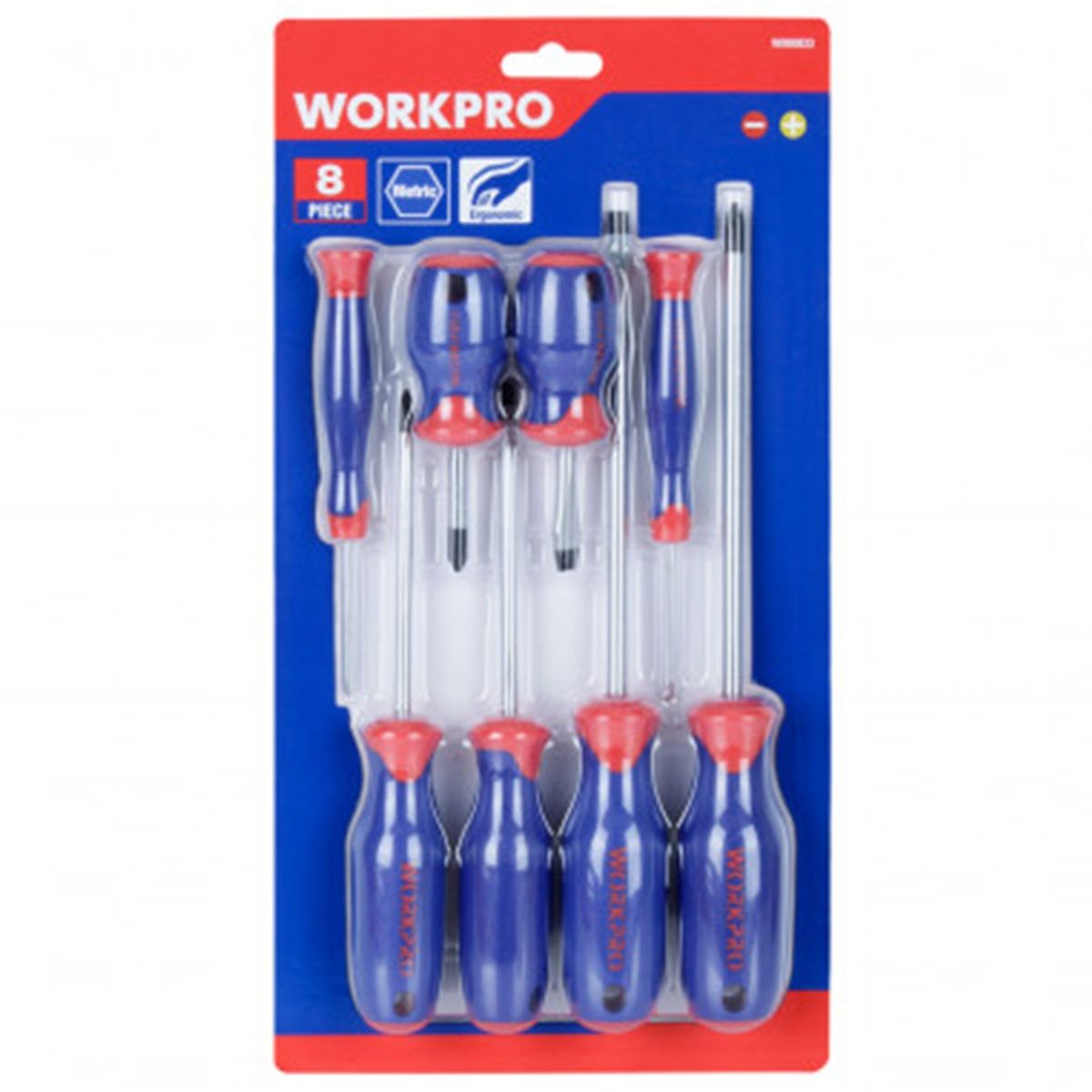 WORKPRO - JUEGO DESTORNILLADORES 8 PIEZAS
