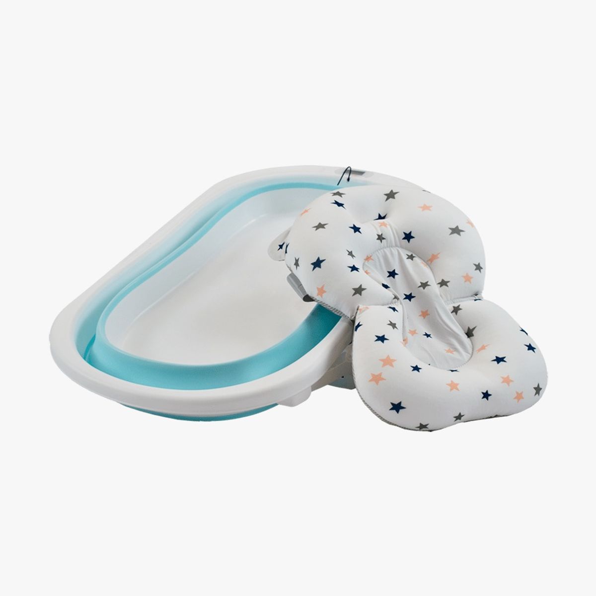 GENERICO - Bañera Tina Baño Bebe Plegable Portátil Con Cojín - MEDIA