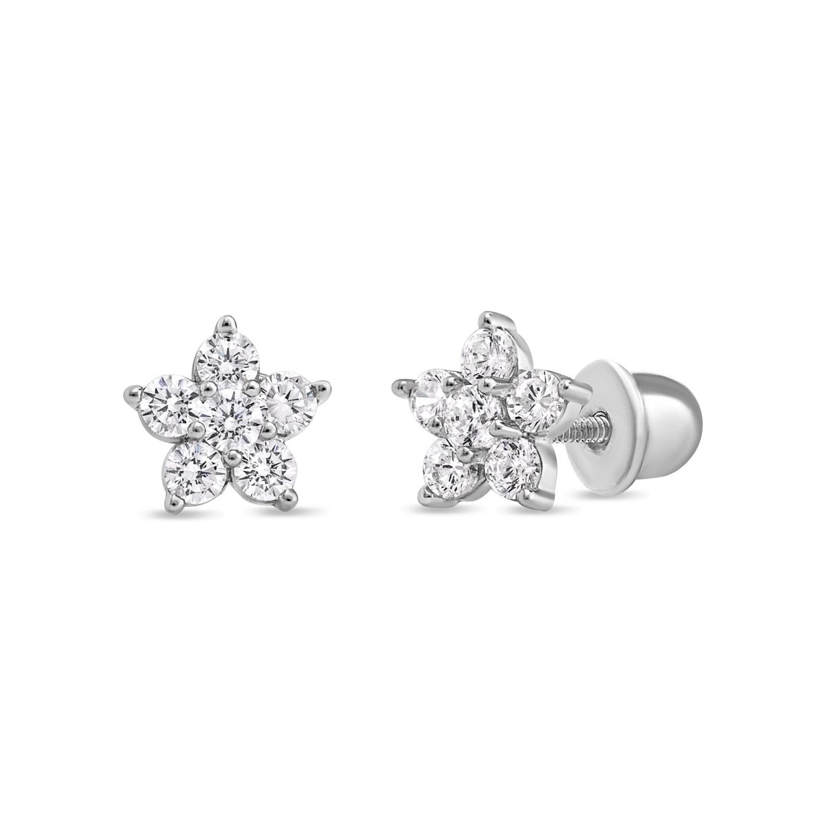 TIANA JOYAS - Aro Flor con Circones Trasparentes Plata 925