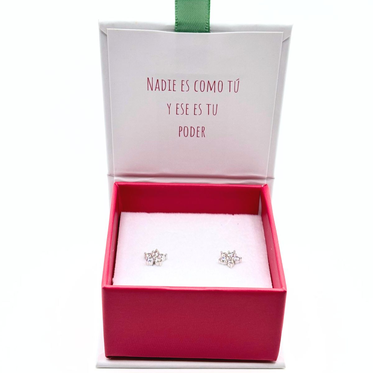 TIANA JOYAS - Aro Flor con Circones Trasparentes Plata 925