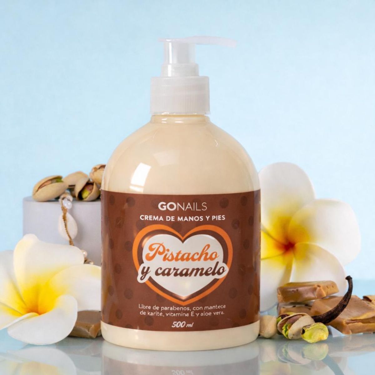 GO NAILS - Crema De Manos Y Pies Go Nails Pistacho y Caramelo 500 Ml