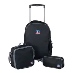 TITANIO - Tripack Escolar Colo Colo Mochila con Ruedas + Estuche + Lonchera Producto Oficial