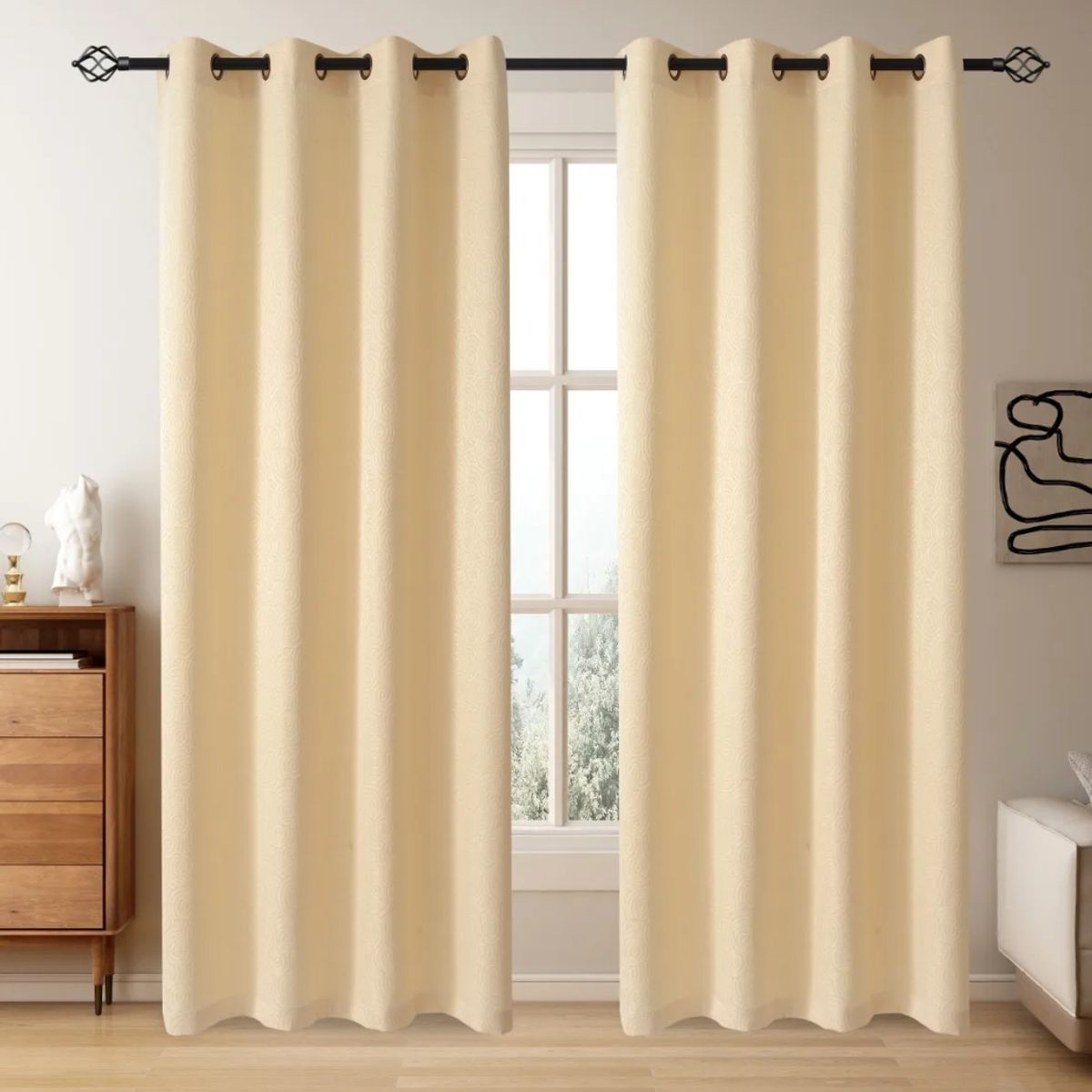 OKAY - Set Cortinas Hogar 2 Paños 140x220 Cm