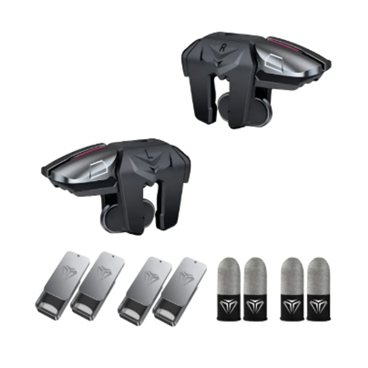 GENERICO - Gatillos Gamer Para Telefono + 2 Pair Dedales Gamer