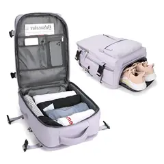 MOMO - Mochila De Viaje Avión Aprobado Gran Capacidad Diseño De La Tela Lisa