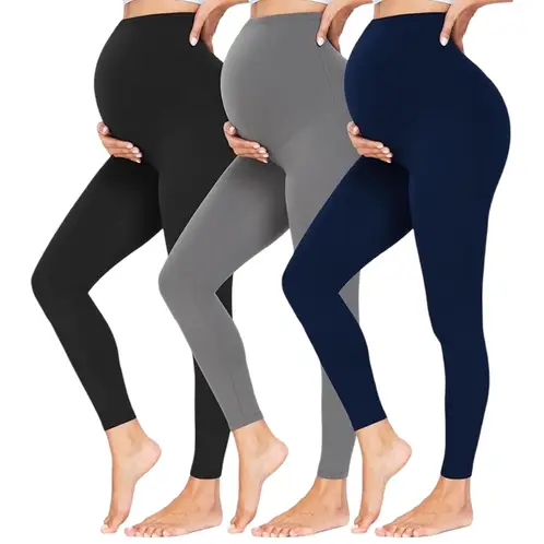 AAYO MODA - Pack de 3 Calzas de Algodón Maternales – Comodidad y Suavidad para el Embarazo