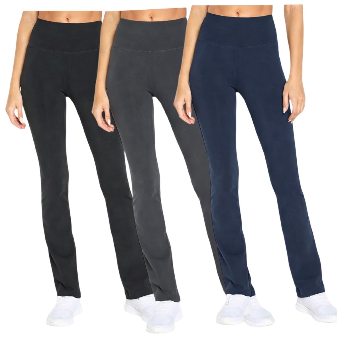 AAYO MODA - Pack 3 Calzas Rectas de Algodón para Mujer – Confección Nacional