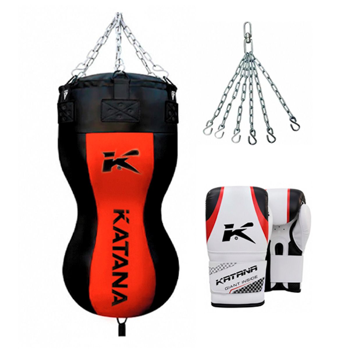 KATANA - Saco Bolsa de Golpe Vacio Punching Katana – 150 cm x 45 cm PU Heavy Duty + Guantes – RB-B4X