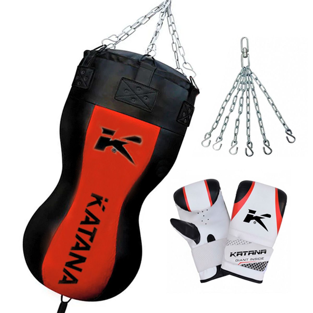 KATANA - Saco Bolsa de Golpe Vacio Punching Katana – 150 cm x 45 cm PU Heavy Duty + Guantes – RB-B4X