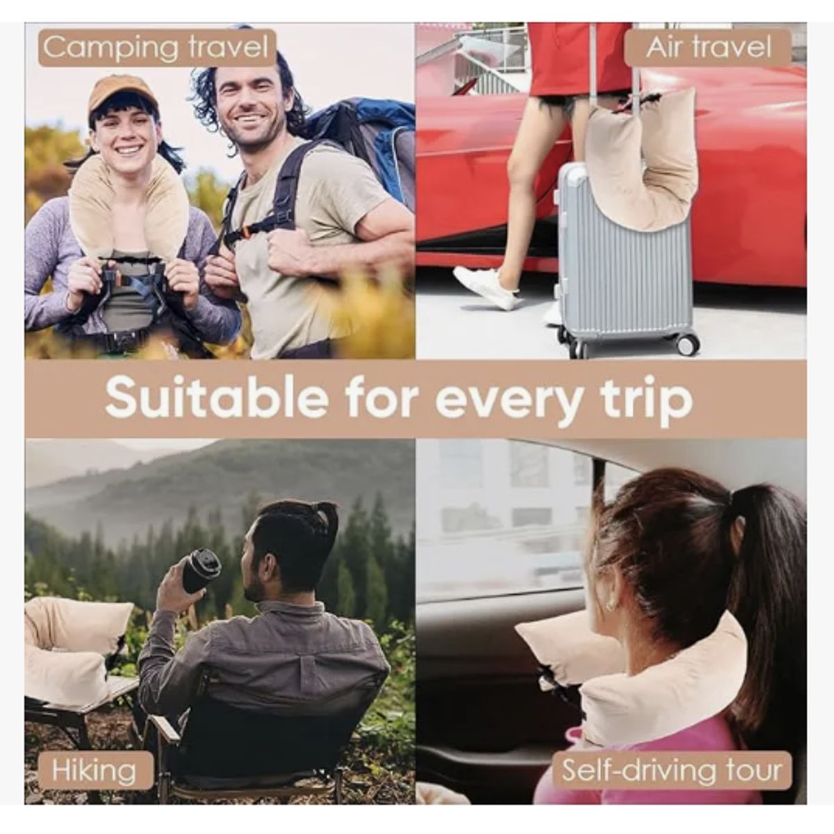 GENERICO - Almohada Cuello Para Rellenar Ahorra Espacio Avión Y Viajes