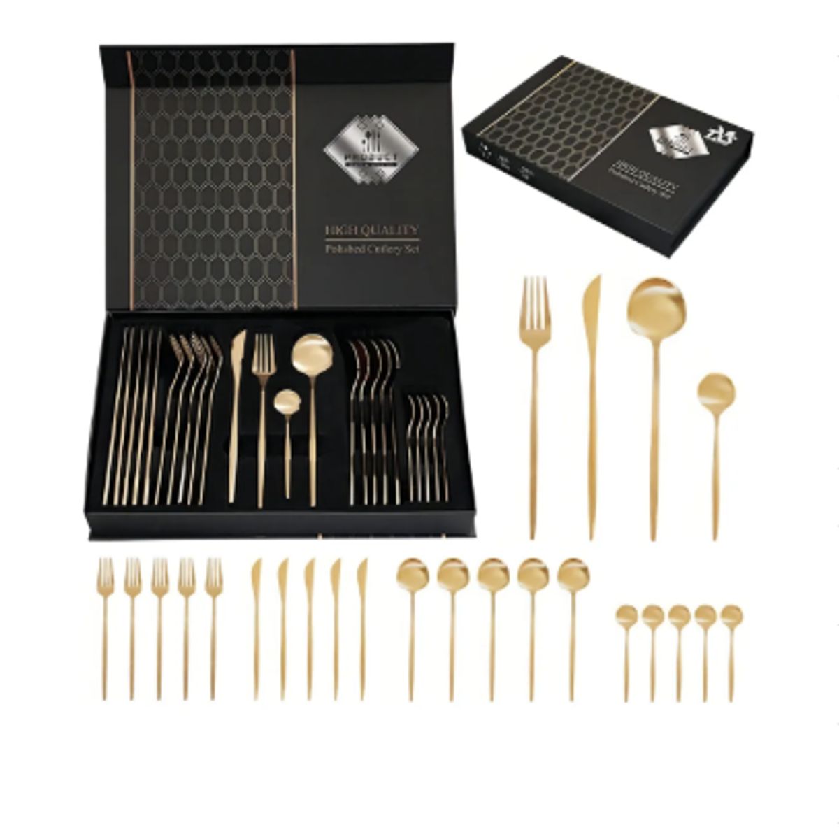 GENERICO - Set 24 Cubiertos Acero Inoxidable Juego De Servicio Completo