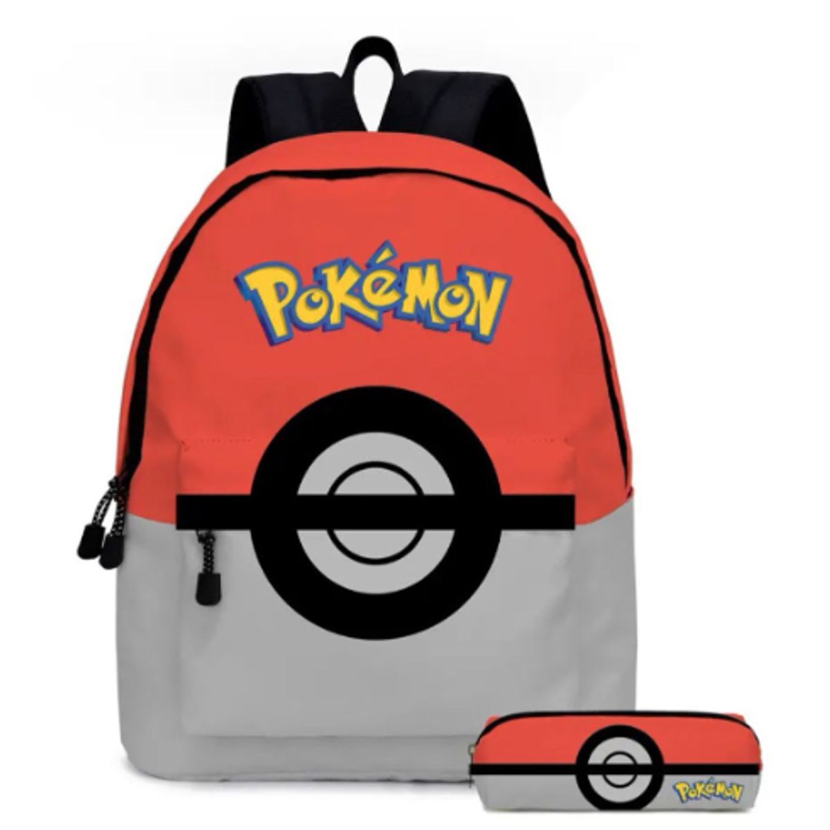 GENERICO - Mochila Escolar Diseño Pokemón Pokeball + Estuche Niños