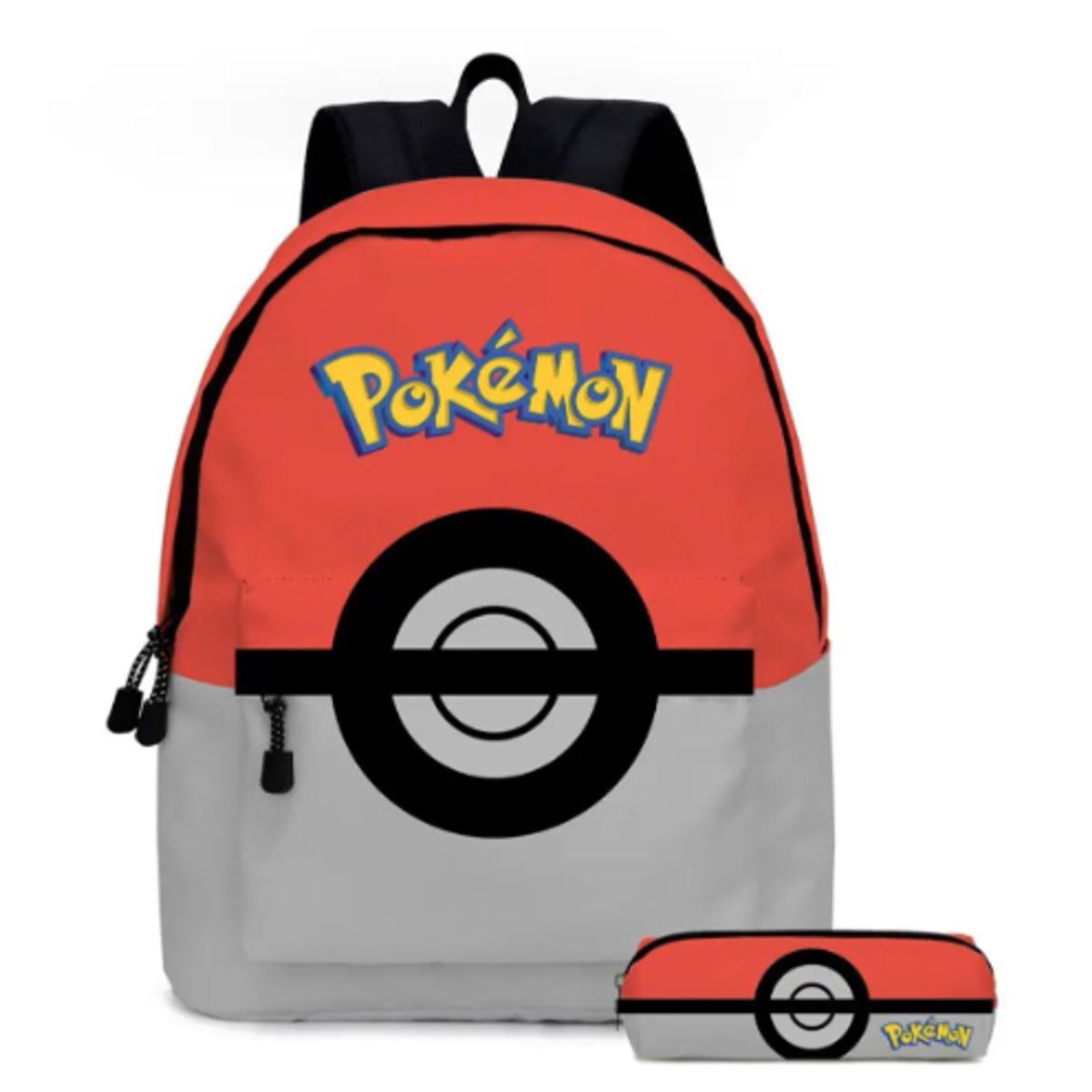 GENERICO - Mochila Escolar Diseño Pokemón Pokeball + Estuche Niños