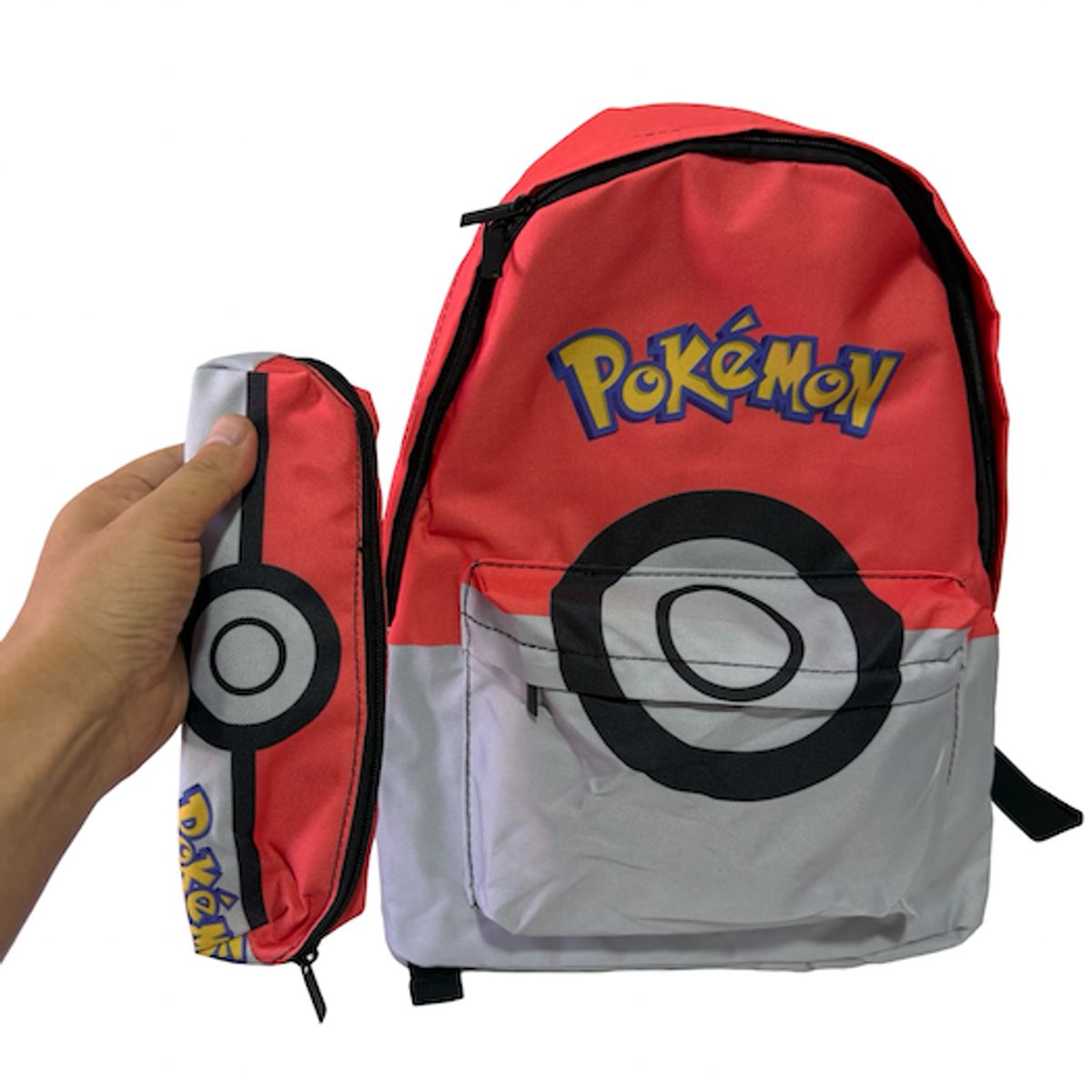 GENERICO - Mochila Escolar Diseño Pokemón Pokeball + Estuche Niños