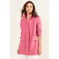 MA GRIFFE - Trench Sport Con Gorro Desmontable Mujer Rosa Magriffe