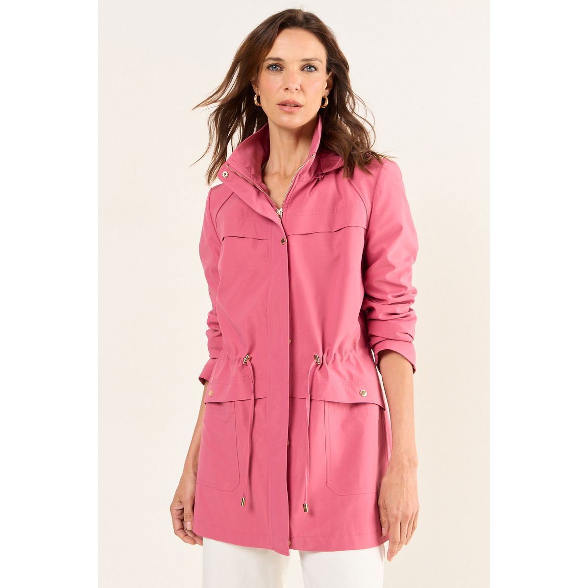 MA GRIFFE - Trench Sport Con Gorro Desmontable Mujer Rosa Magriffe