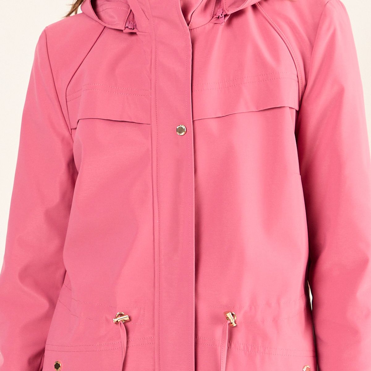 MA GRIFFE - Trench Sport Con Gorro Desmontable Mujer Rosa Magriffe