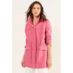 MA GRIFFE - Trench Sport Con Gorro Desmontable Mujer Rosa Magriffe