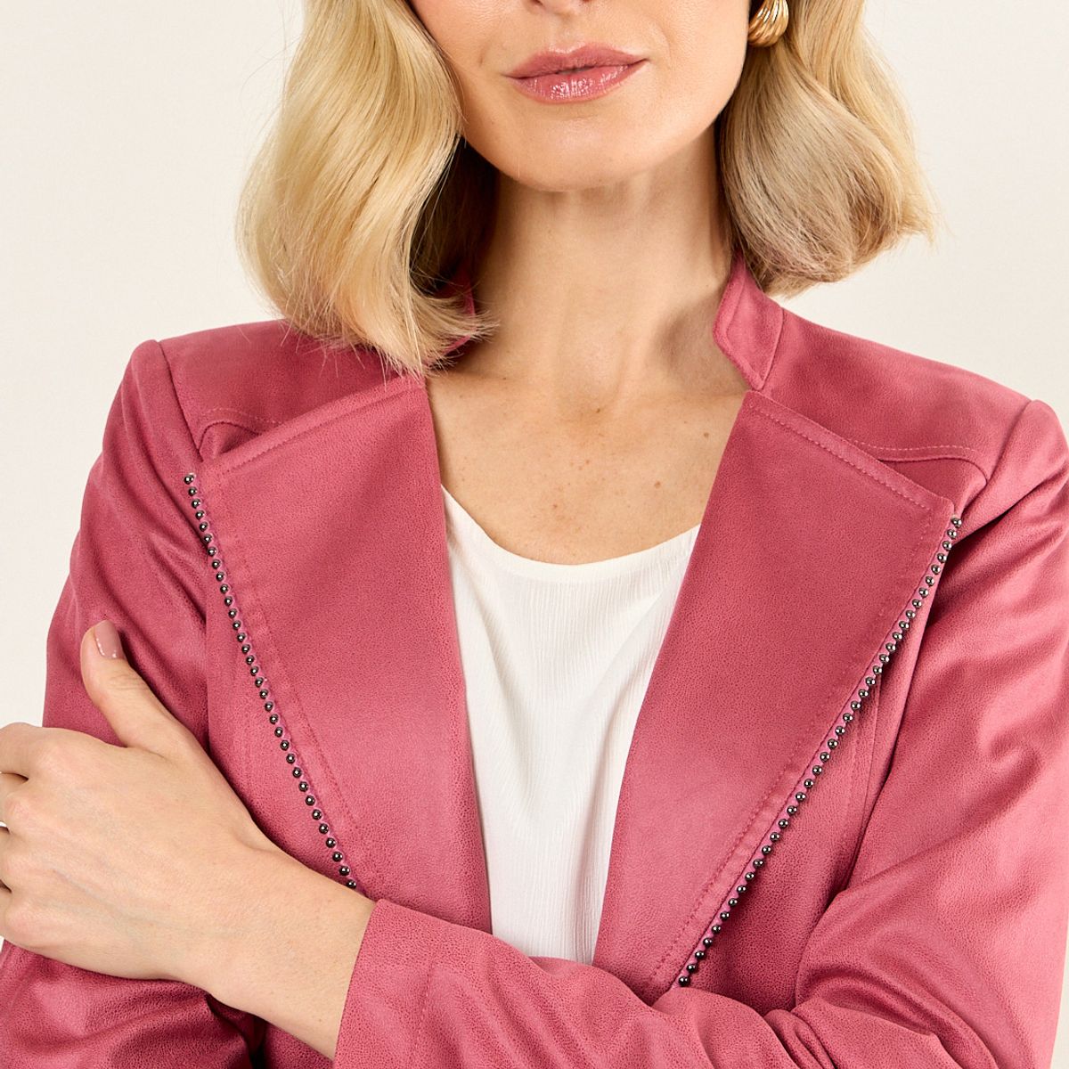 MA GRIFFE - Chaqueta Abierta Mujer Rosa Magriffe