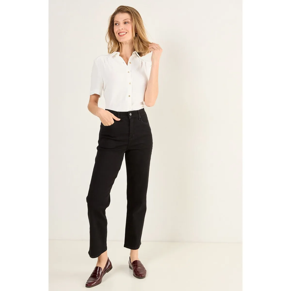 MA GRIFFE - Jeans Liso Mujer Negro Magriffe