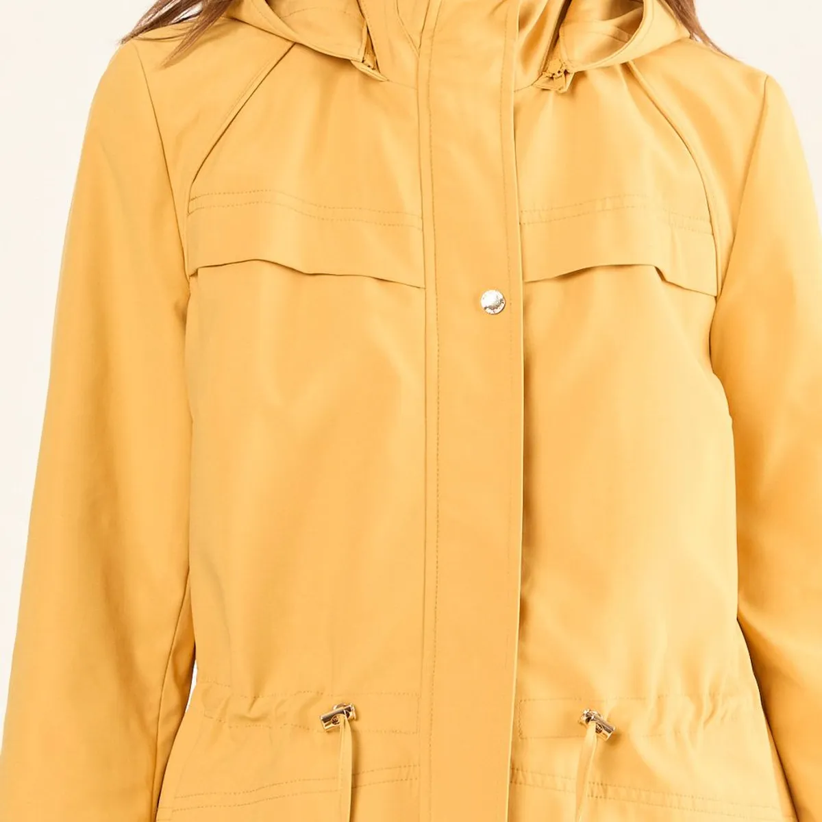 MA GRIFFE - Trench Sport Con Gorro Desmontable Mujer Amarillo Magriffe