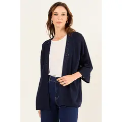 MA GRIFFE - Tejido Abierto Tipo Kimono Mujer Azul Magriffe