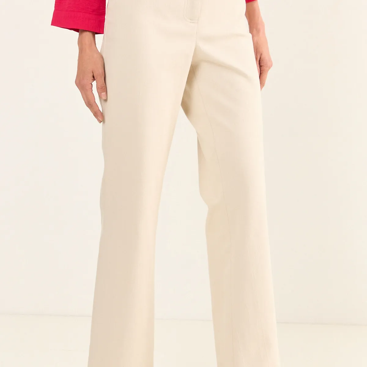MA GRIFFE - Pantalon Flare Mujer Beige Magriffe