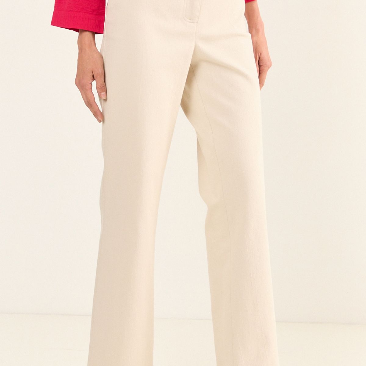 MA GRIFFE - Pantalon Flare Mujer Beige Magriffe