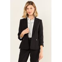 Blazer Bolsillo Cierre Mujer Negro Magriffe