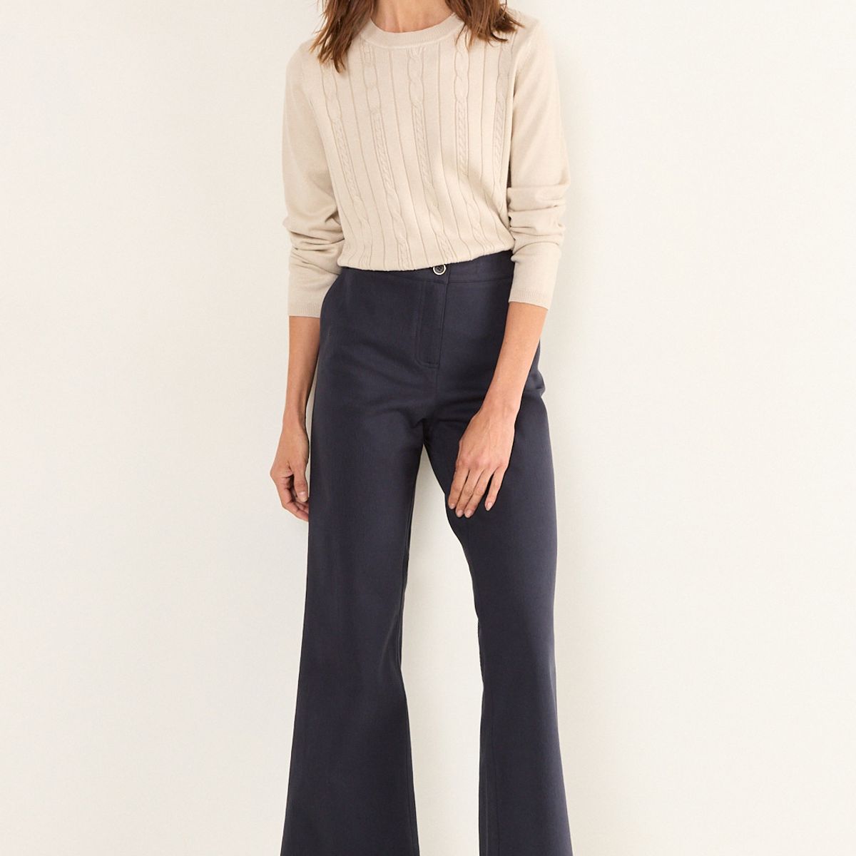 MA GRIFFE - Pantalon Flare Mujer Azul Magriffe