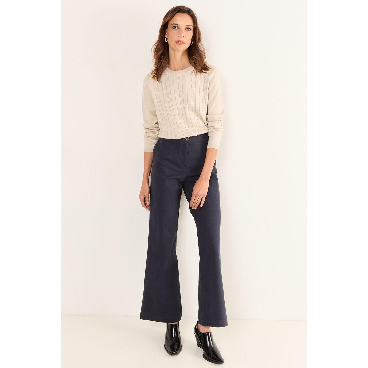 MA GRIFFE - Pantalon Flare Mujer Azul Magriffe