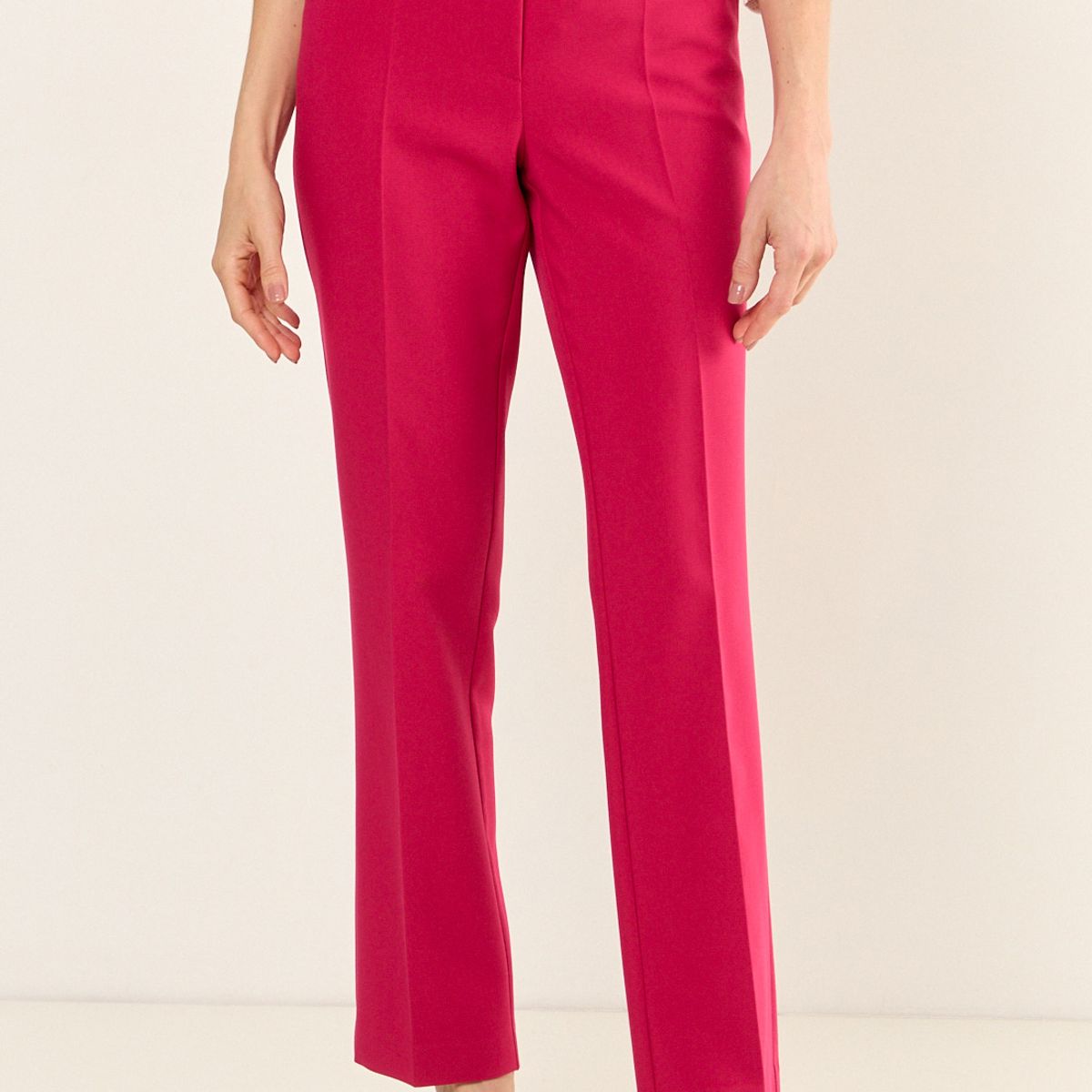 MA GRIFFE - Pantalon Formal Corte Pretina Mujer Fucsia Magriffe