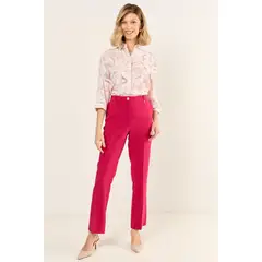 MA GRIFFE - Pantalon Formal Corte Pretina Mujer Fucsia Magriffe