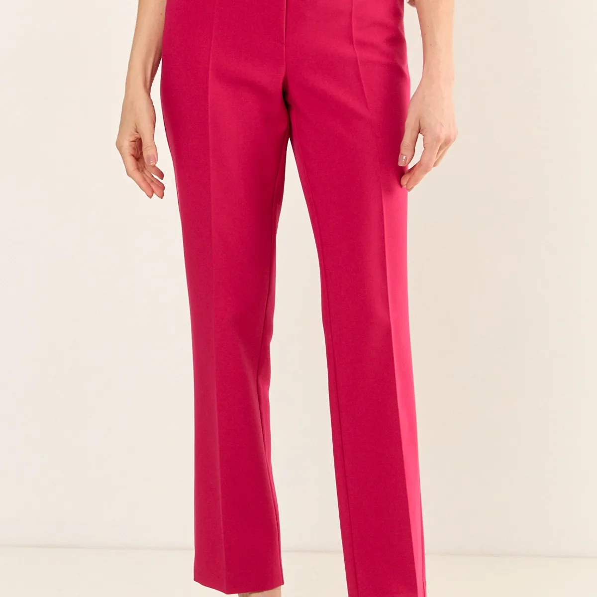 MA GRIFFE - Pantalon Formal Corte Pretina Mujer Fucsia Magriffe