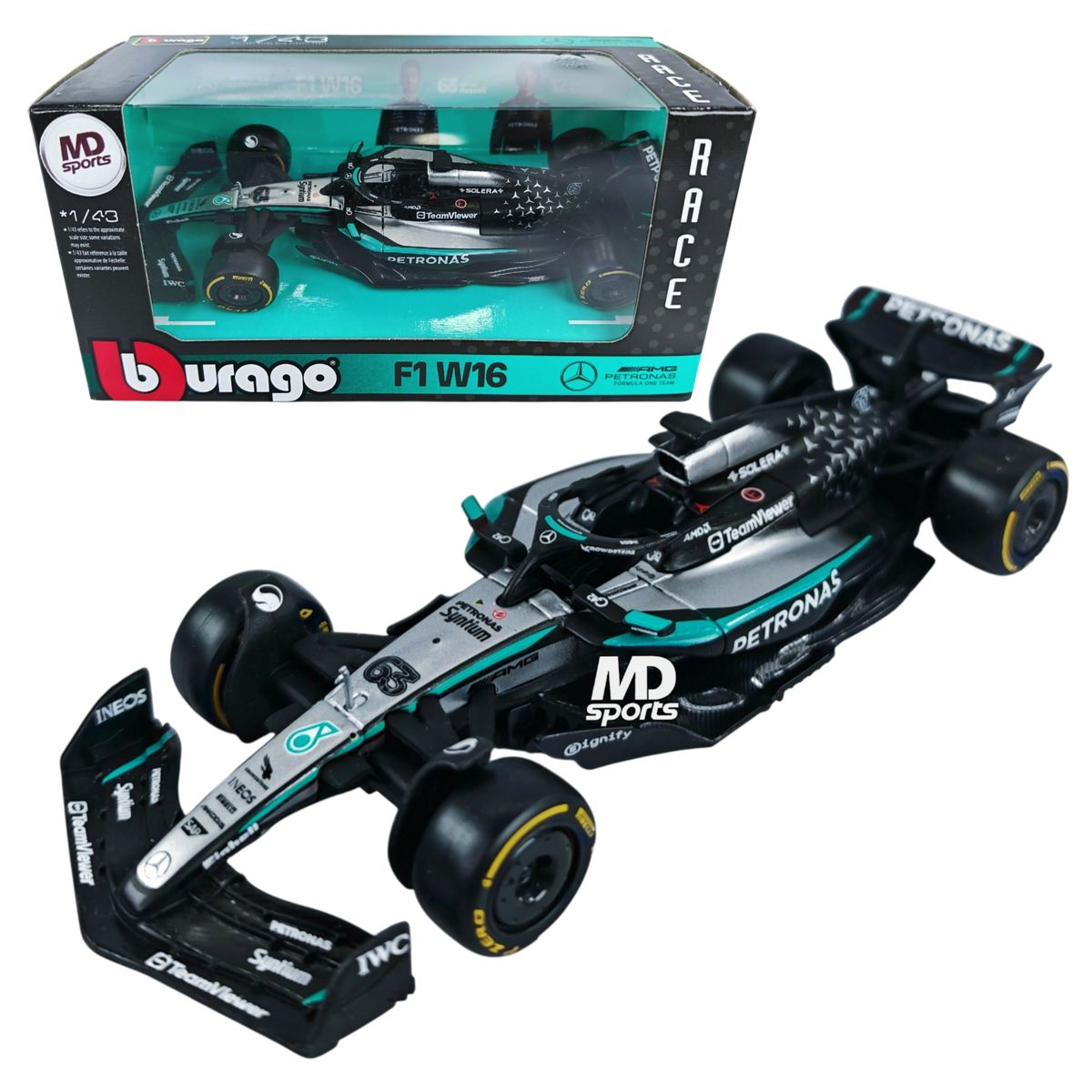 BBURAGO - Auto F1 Mercedes W16 2025 #63 George Russell Caja Normal Burago 1:43