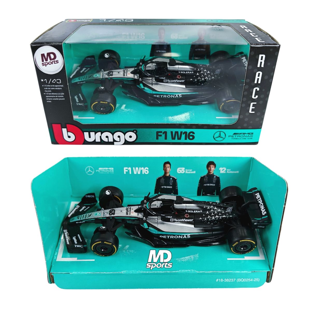 BBURAGO - Auto F1 Mercedes W16 2025 #63 George Russell Caja Normal Burago 1:43