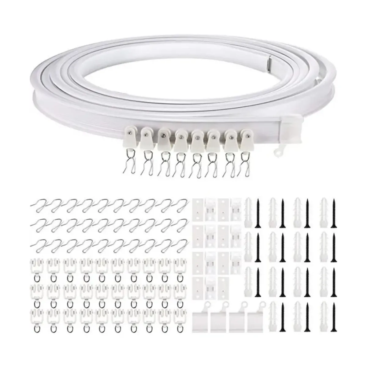 IMPORTCLICK - Riel Soporte Cortina Techo Flexible 3 MTS Blanco