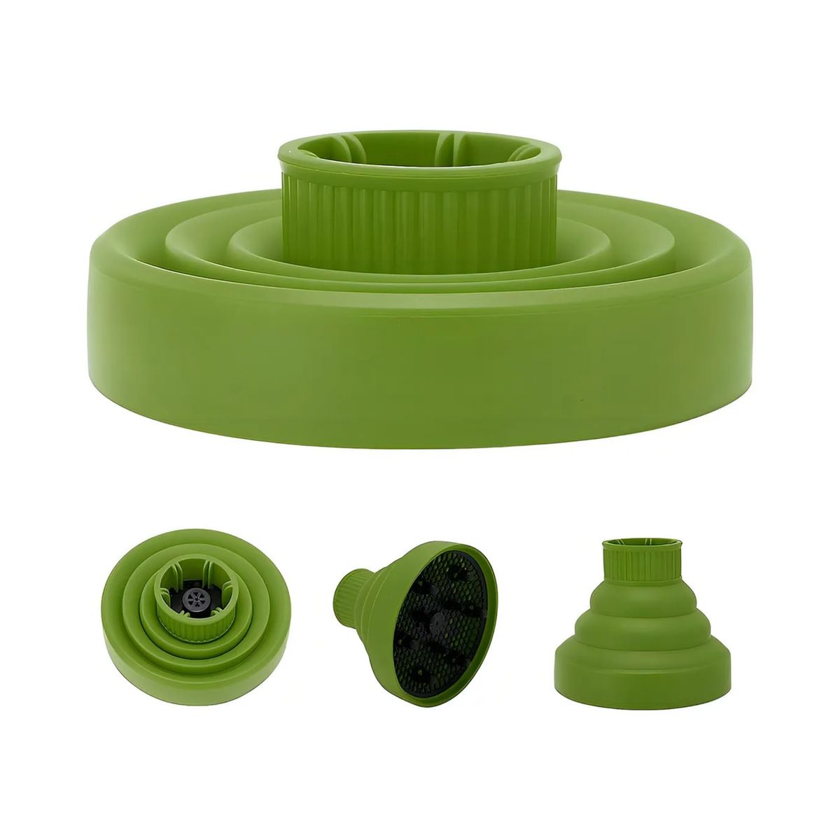 IMPORTCLICK - Difusor Plegable Secador Pelo Silicona 14x4,7 CM Verde