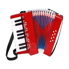 IMPORTCLICK - Acordeón Niños 17 Teclas 8 Bajos Una Válvula Aire Rojo