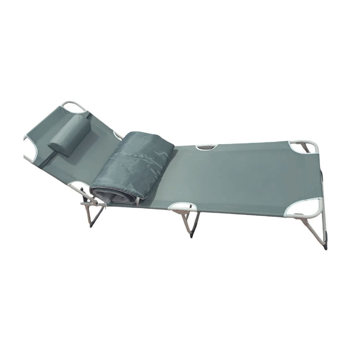 IMPORTCLICK - Silla Cama Catre Plegable Portable Playa Piscina Gris