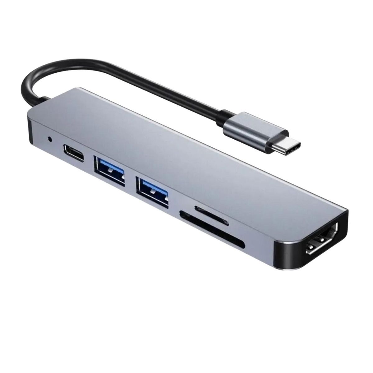 IMPORTCLICK - HUB C 6 en 1 Lectores Tarjetas Hdmi 2x USB 3,0 Tf SD USB-C