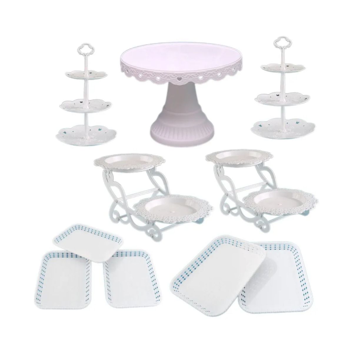 Set 10 Piezas Porta Torta Cupcake Queques Pasteles Blanco, marca IMPORTCLICK - Foto Principal