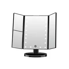 IMPORTCLICK - Espejo Maquillaje 22 Luces LED Aumento Giratorio Negro
