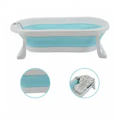 GENERICO - Bañera Tina Baño Bebe Plegable Portátil Con Cojín - MEDIA