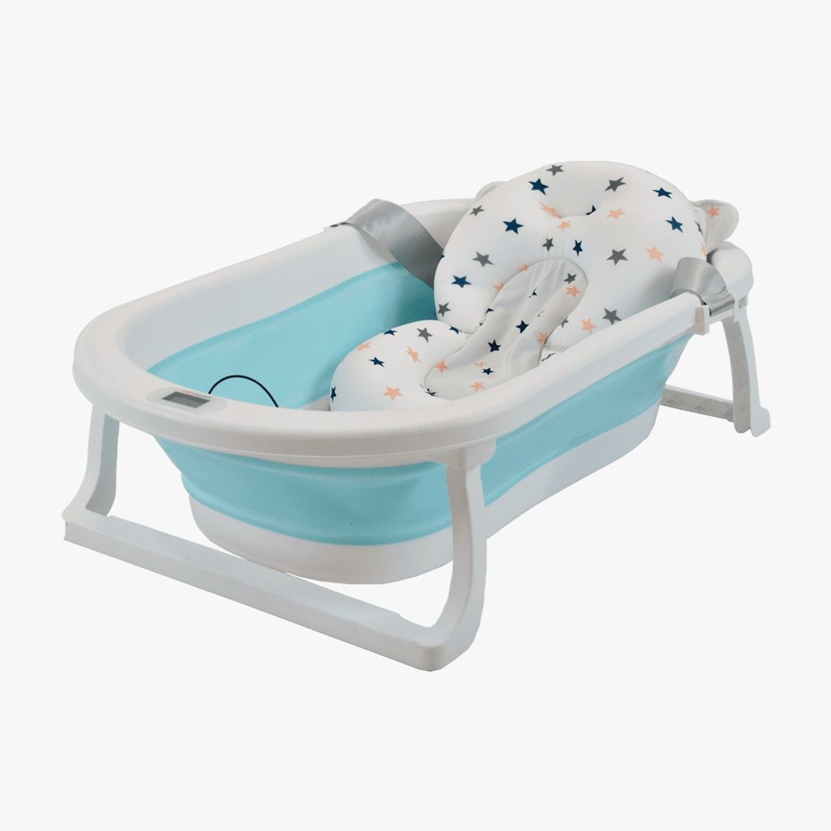 GENERICO - Bañera Tina Baño Bebe Plegable Portátil Con Cojín - MEDIA