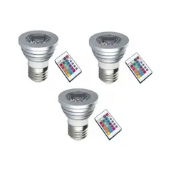 IMPORTCLICK - Pack 3 Ampolletas Dicroica LED Control Remoto E27