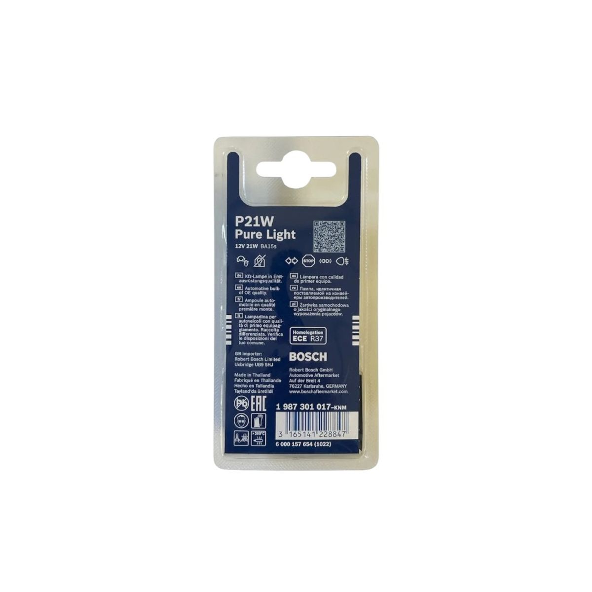 BOSCH - Kit Ampolletas P21W Pure Light 12V Halógenas