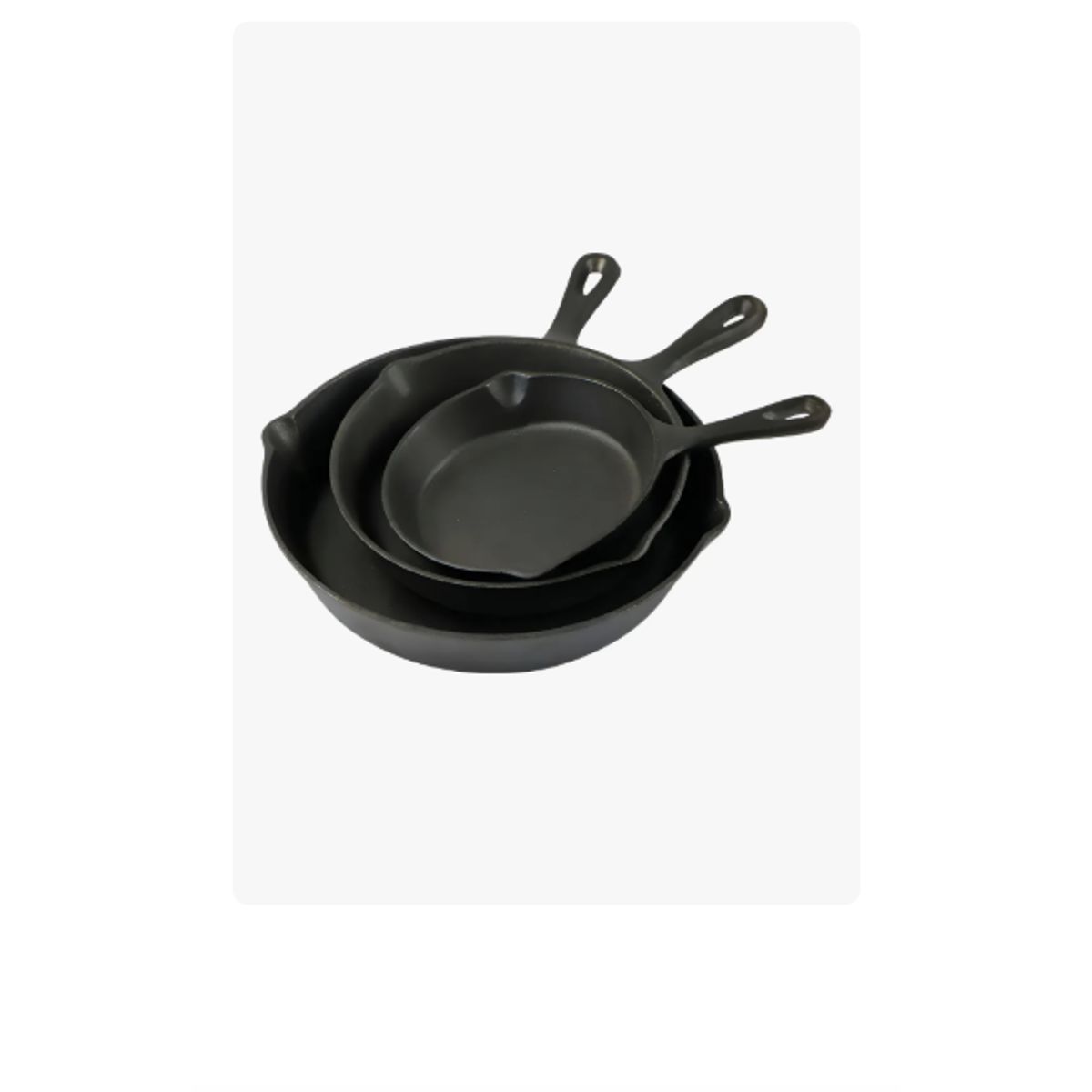 GENERICO - Sartenes De Hierro Fundido Juego De Sartenes 3 Piezas Cukin Color Negro