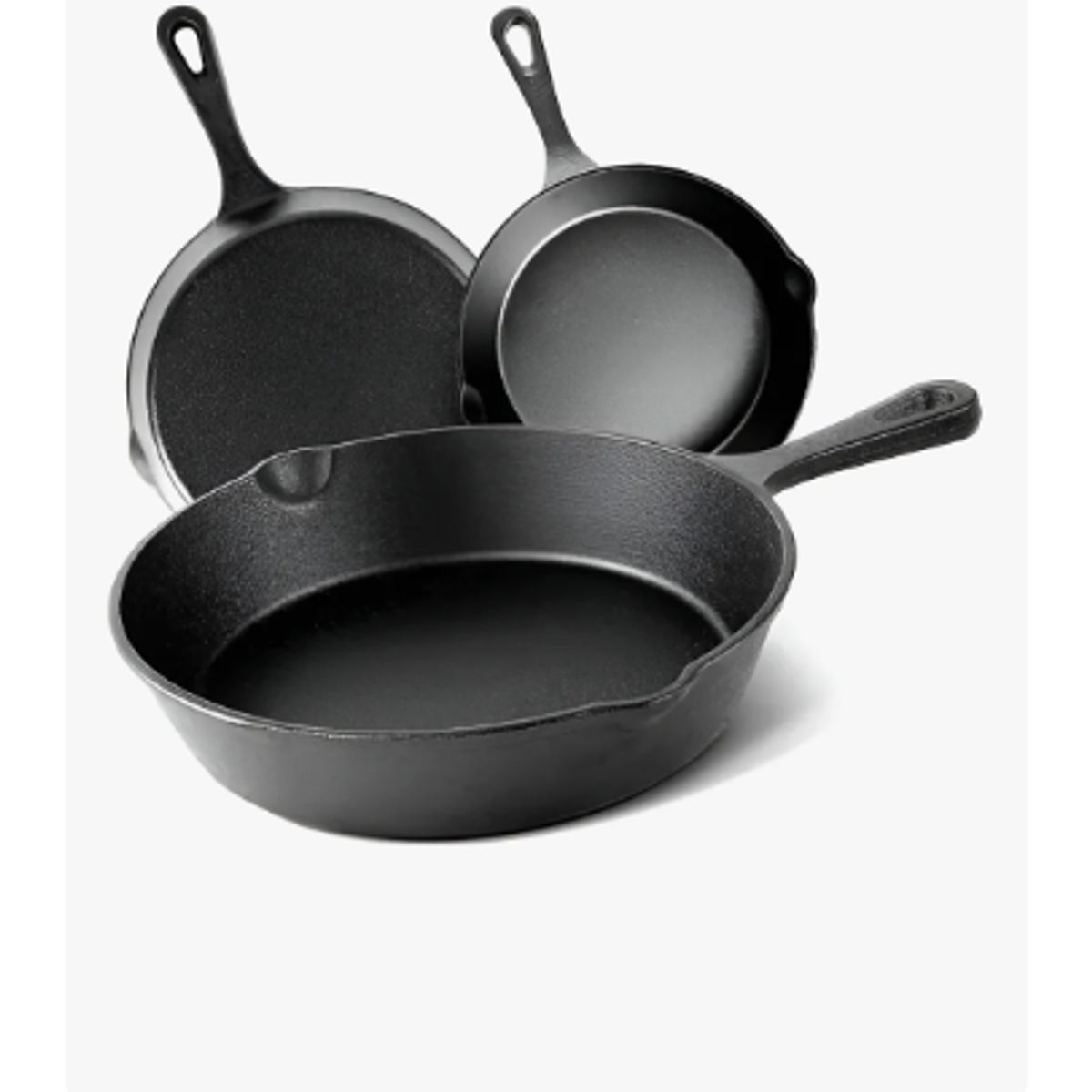 GENERICO - Sartenes De Hierro Fundido Juego De Sartenes 3 Piezas Cukin Color Negro