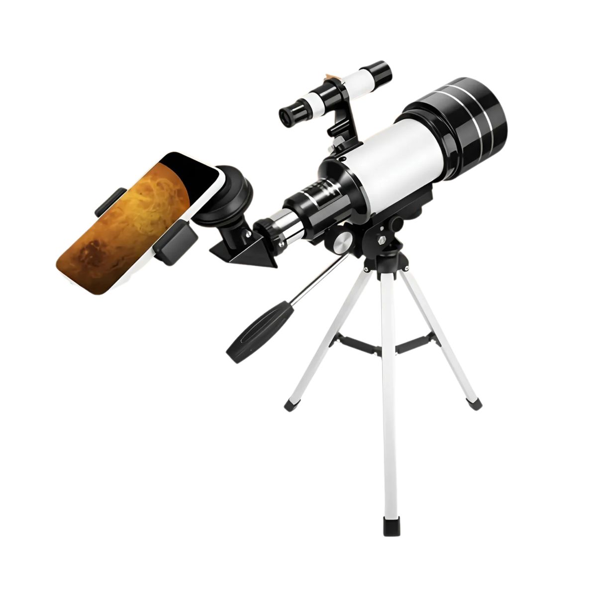IMPORTCLICK - Telescopio Astronómico 70/300mm 150x Soporte Celular Gris